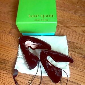 Kate Spade Crushed Black Velvet Ballet Flats